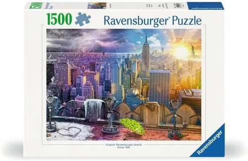 Miniatura 3 de Ravensburger Rompecabezas de 1500 piezas con diseño de horizonte de Nueva York para adultos de día y noche, cada pieza es única, la tecnología