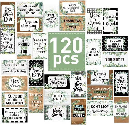 Miniatura 8 de Outus 120 tarjetas con citas motivacionales de motivación, agradecimiento, gratitud, motivación comercial, 30 estilos, 3.5 x 2 pulgadas