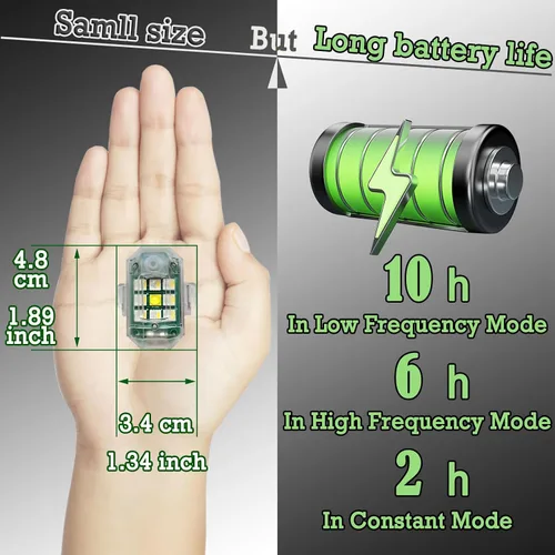 Miniatura 3 de Luces LED estroboscópicas inalámbricas, paquete de 4, luces de advertencia de emergencia RGB, recargable por USB, 7 colores, 30 modos de flash, alto