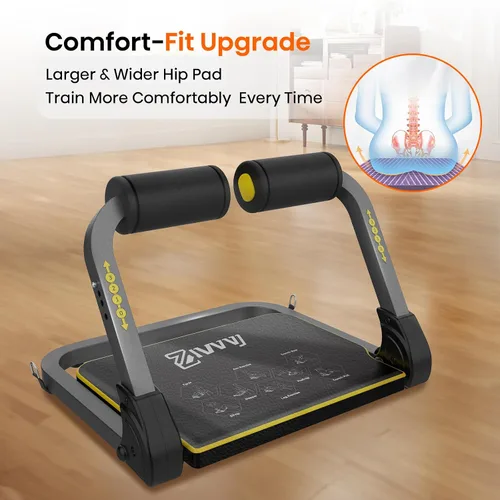 Miniatura 8 de ZIWWVY Máquina de abdominales plegable, banco ajustable para gimnasio en casa, capacidad de 300 libras, equipo de entrenamiento portátil