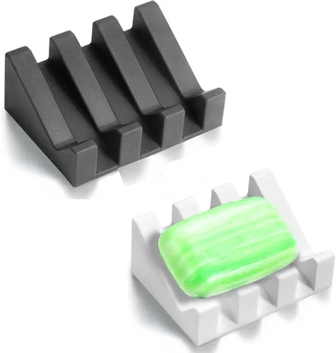 Miniatura 23 de Jabonera, soporte para pastilla de jabón para ducha, para baño, cocina, bañera, fácil de limpiar, mantiene el jabón seco, extiende la vida del jabón