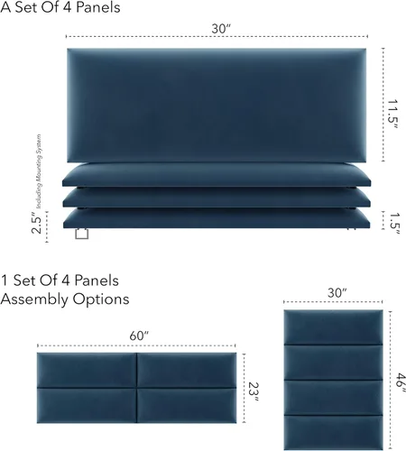 Miniatura 37 de Vant - Paneles tapizados para pared - Cabeceros montados en la pared tamaño King/Cal King - Cuero vintage blanco tórtola - Twin/King - Juego de 4