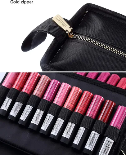 Miniatura 5 de ROWNYEON Estuche organizador de lápiz labial, soporte para lápiz labial, bolsa de maquillaje de viaje, estuche de cosméticos de gran capacidad
