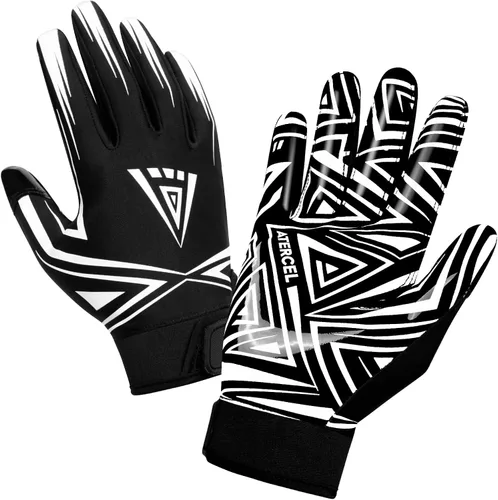 Miniatura 7 de ATERCEL Guantes de fútbol americano para hombre - Rendimiento mejorado y guantes receptores de alto agarre para rugby, adultos y jóvenes