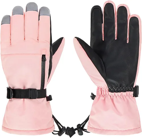 Durio Guantes de esquí para mujeres y hombres, guantes de nieve impermeables cálidos para niños con pantalla táctil, motos de nieve, guantes de