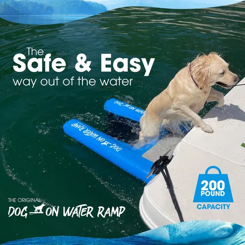 Miniatura 3 de Rampa de agua para perros para barco, muelle o piscina. Para perros de hasta 200 libras para salir fácilmente del agua. Flotable. Incluye bomba