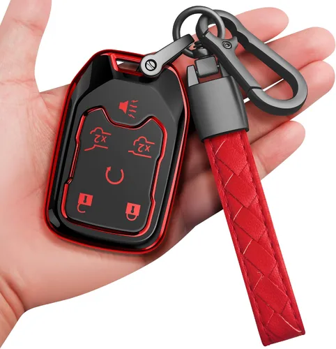 Miniatura 14 de para Chevrolet Funda para Llavero con Llavero Suave Protección Completa Funda para Llave Compatible con GMC Suburban Tahoe Silverado Terrain Yukon
