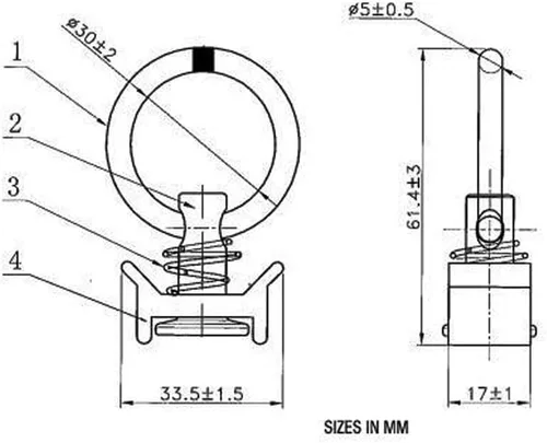 Miniatura 6 de Mytee Products Aluminio resistente de 4 pies L-Track recubierto de polvo negro (8) y perno con anillo recubierto de polvo negro (32) Sistema