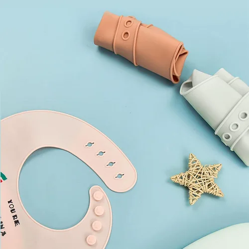Miniatura 6 de Baberos de silicona para bebés y niños pequeños, 2 juegos de baberos de alimentación para niños y niñas, baberos ajustables suaves e impermeables