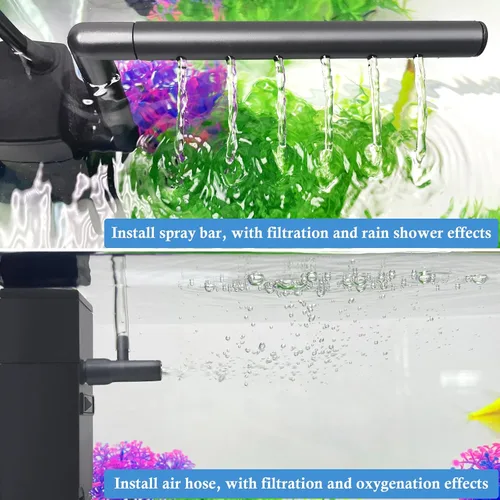 Miniatura 3 de FEDOUR Filtro interno sumergible para acuario, filtro con bomba de agua para peceras de hasta 35 galones (para 3-20 galones)