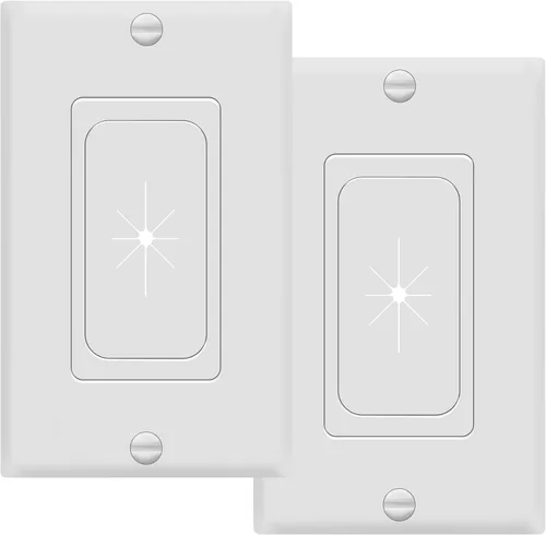 Miniatura 9 de TOPGREENER Inserto de goma flexible con ojales de pared con placa de pared decorativa y soporte de montaje, placa de paso para cables de bajo Blanco