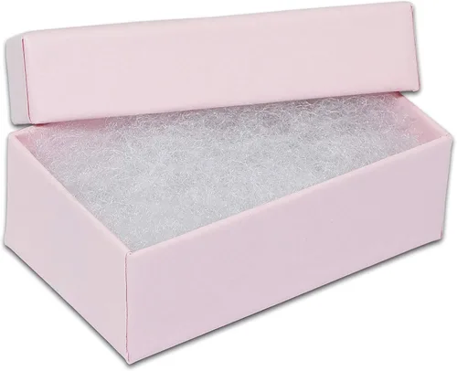 Miniatura 55 de TheDisplayGuys - Paquete de 25 cajas de cartón rellenas de algodón #33 para joyas, color rojo mate (3.5 x 3.5 x 1.0 pulgadas), para envío