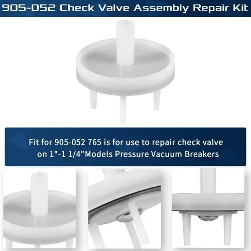 Miniatura 5 de 905-052 765 Kit de reparación de conjunto de válvula de retención, apto para el modelo 1"-1-1/4" en interruptor de vacío a presión (blanco)