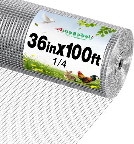 Miniatura 11 de Amagabeli Ture - Cercas de alambre de pollo de calibre 19, 1/2 pulgada, 16 pulgadas x 6 pies, alambre soldado extra grueso galvanizado doble