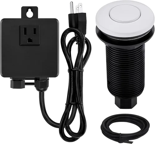 Miniatura 18 de Kit de Interruptor de Aire SinkTop para Triturador de Basura con Botón Largo, Cubierta Hecha de Latón, UL, Negro Mate