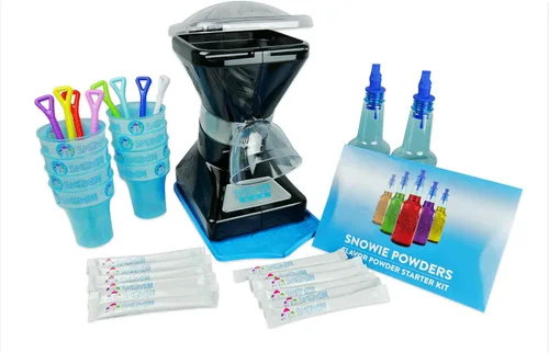 Miniatura 8 de SNOWIE - Máquina de Conos de Nieve Little Snowie Max - Fabricadora de Hielo Raspado Premium, Con Mezcla de Jarabe en Polvo con Palitos, Kit de 6