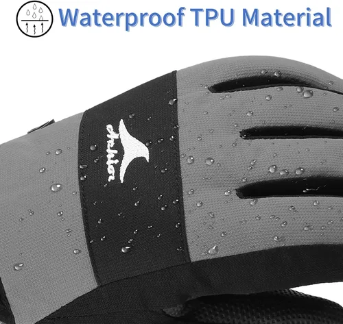 Miniatura 3 de Achiou Guantes de esquí para niños, guantes de nieve impermeables de invierno para niños, guantes de snowboard cálidos para pantalla táctil