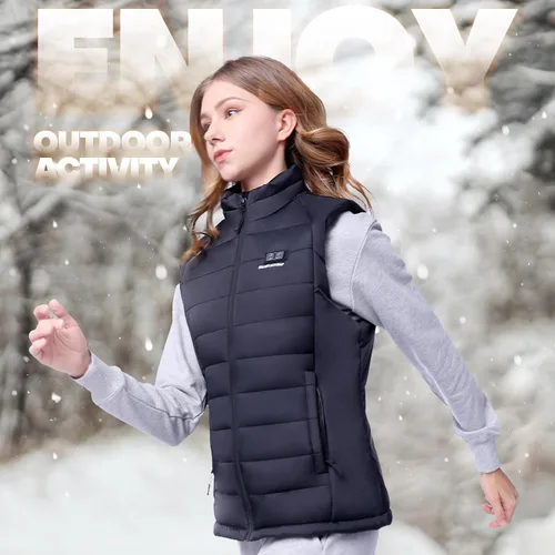 Miniatura 7 de SNOW LEOPARD Chaleco térmico para mujer con batería, ligero, calentamiento de invierno, lavable, ajuste delgado para esquí, caza