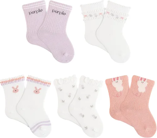Miniatura 7 de Calcetines suaves y cómodos a media pantorrilla para bebés y niños pequeños, paquete de 5, unisex, perfectos para edades de 0 a 5 años