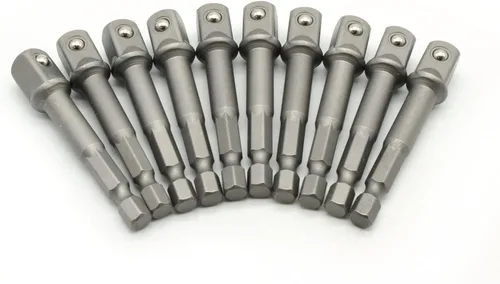 Miniatura 7 de TEMO Juego de brocas de adaptador de extensión de enchufe de alimentación de 1/4 de pulgada de 10 piezas para destornillador de impacto