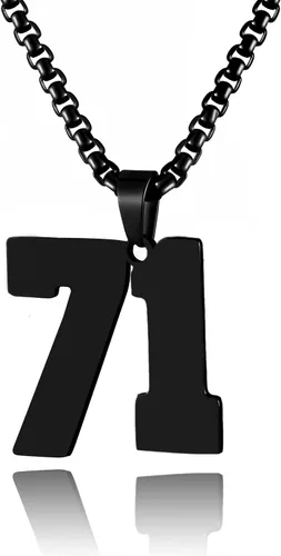 Miniatura 70 de Collar de Número Dorado para Hombre, Cadena de Acero Inoxidable con Colgante de Número para Atletas, Joyería Deportiva Personalizada para Niños