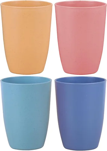Miniatura 9 de Vaso reutilizable de paja de trigo (12 onzas), juego de vasos irrompibles para el hogar y al aire libre, vaso apto para lavavajillas, sin BPA