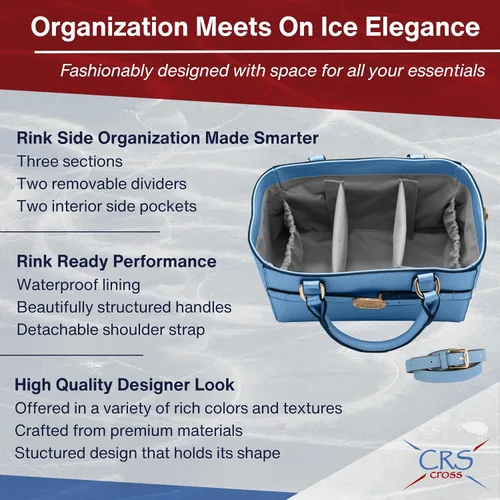 Miniatura 27 de CRS Cross Rink Side Tote. Ice Skating Accessory Bag-Figure Skating, Roller, Inline Skaters, Dance, Cheer.Organizes Guards Water Bottle Phone
