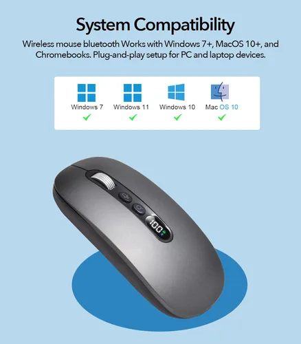 Miniatura 8 de Ratón inalámbrico AI con grabadora de voz y audio, mouse Bluetooth inalámbrico para MacBook/PC/portátil, diseño silencioso, USB-C recargable de 2.4