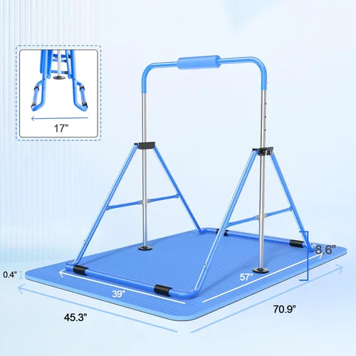 Miniatura 5 de Safly Fun Foldable Gymnastics Bar for Kids, Adjustable 35"-51", Sturdy 145 lbs Capacity, Easy-to-Assemble, Gymnastics Equipment for Kids for