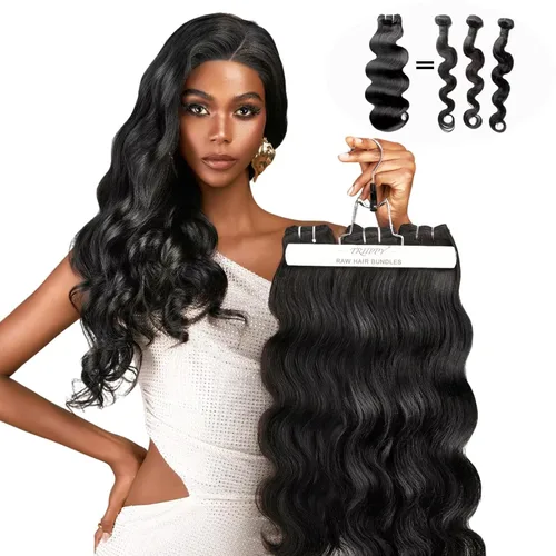 Miniatura 12 de TRIIPPY Paquetes de cabello humano ondulado, 100% cabello camboyano sin procesar SoftMAX, 3 paquetes (16, 16, 16, 16 pulgadas), triple la vida útil