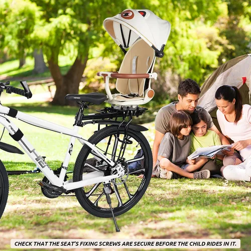 Miniatura 11 de XIEEIX Asiento trasero de bicicleta para niños, asientos de bicicleta para niños montados en la parte trasera, asiento infantil de montaje trasero
