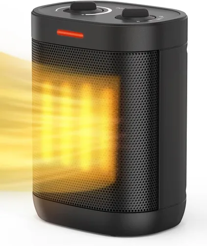 Calentador de espacio de cerámica PTC de 1500 W para uso en interiores, calentador eléctrico portátil con termostato ajustable, calentador de