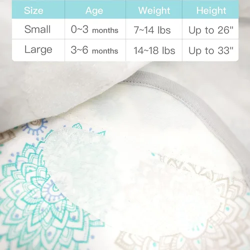 Miniatura 2 de Sense-U Saco de dormir orgánico para bebé, diseño floral, diseño ergonómico, suave y acogedor para recién nacido ajustable (9.8-19.7 ft)