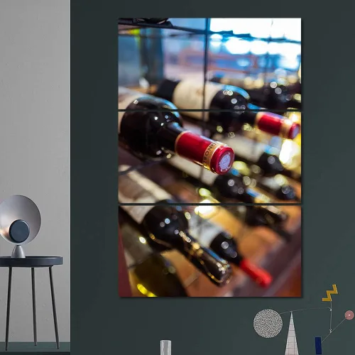 Miniatura 46 de Obra de arte para paredes del hogar, 3 paneles de letras de vino tinto, pinturas de corcho, impresiones HD, arte de pared de corcho de vino sobre