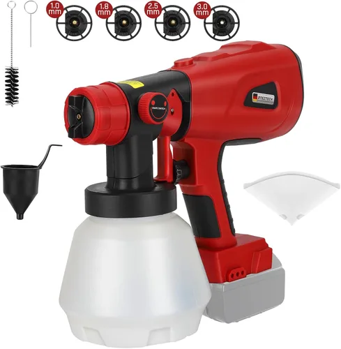 Miniatura 11 de Rociador de pintura para batería Ryobi ONE+ 18V Li-ion Ni-Cad Ni-Mh, pistola de pintura en aerosol HVLP con motor sin escobillas y boquilla