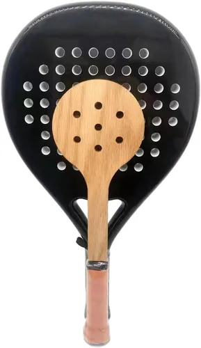 Miniatura 2 de Raqueta de pádel de tenis de cuchara de madera para entrenamiento de taladro de puntero de tenis casero