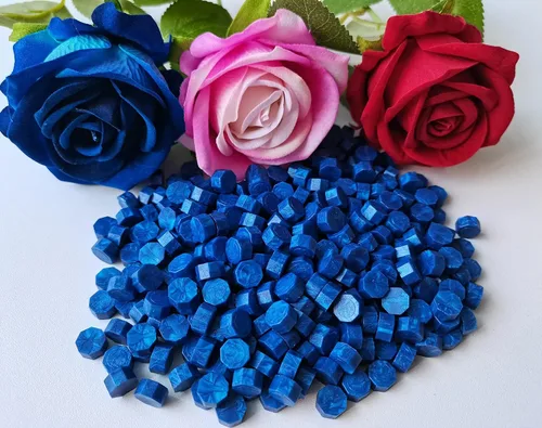 Miniatura 2 de 400 cuentas de cera de sellado para sellos, cuentas de sello de cera PORXFLY ideales para invitaciones de boda, paquetes de vino, sobres de Azul