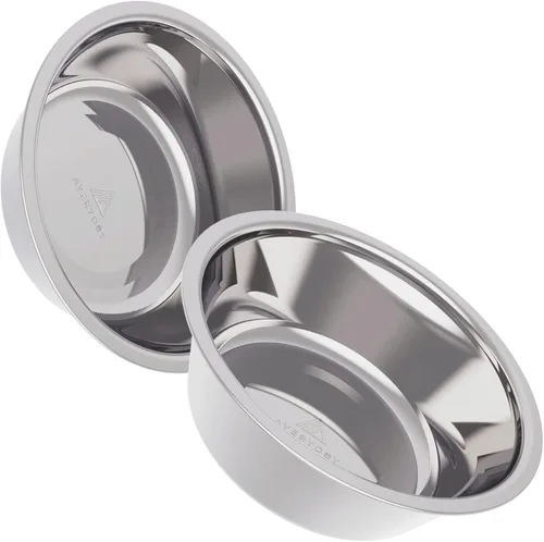 Miniatura 9 de AVERYDAY Juego de tazones para perros de acero inoxidable de 21 onzas, paquete de 2 para soporte de tazones para perros de repuesto, tazones