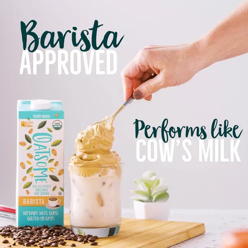 Miniatura 5 de Oatsome Leche de avena orgánica, mezcla barista, sin gluten, sin lácteos (paquete de 6), 33.8 onzas líquidas