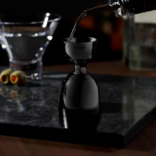 Miniatura 4 de Viski Canterbury - Juego de 1 herramienta de medición doble para cócteles, herramientas de bar y accesorios, herramienta de barman de acero Negro