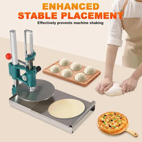 Miniatura 4 de Máquina de prensa de masa de pizza, máquina de prensa manual de pastelería de 7.9 pulgadas, máquina de acero inoxidable para masa de pizza doméstica