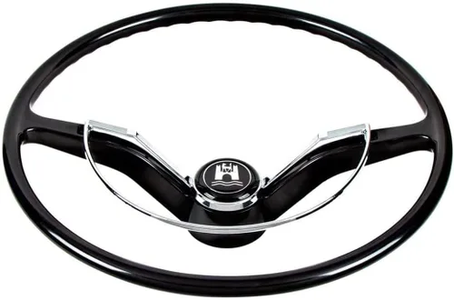 Miniatura 3 de United Pacific Volante estilo OEM de 15 ¾" para Volkswagen Beetle/Karmann Ghia/Type 3 1962-71, Volante estilo OEM VW, escudo de Wolfsburgo - Negro