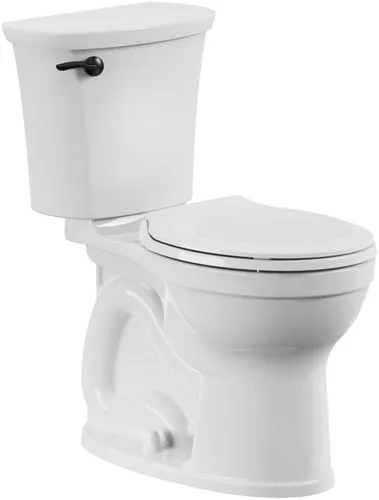 Miniatura 7 de American Standard 211BA104.020 Champion PRO Inodoro de dos piezas, Frente redondo, Altura de la silla, Blanco, 1.28 gpf Palanca de viaje cromada