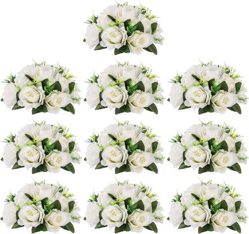 Miniatura 57 de Centros de mesa de flores para mesas de boda: decoraciones de mesa de Halloween, bolas de flores negras, centros de mesa para compromiso, ceremonia