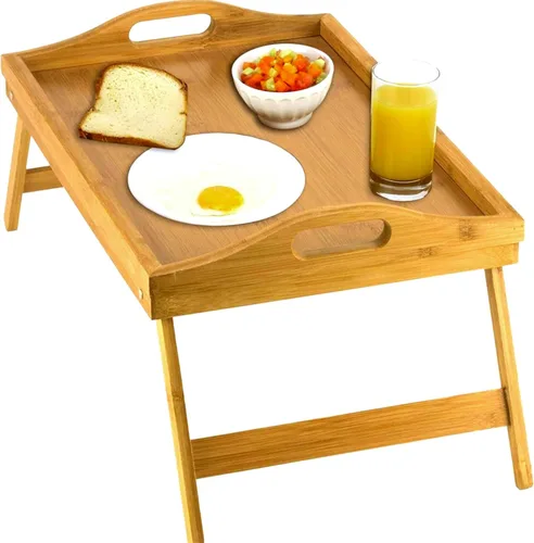 Miniatura 9 de Bandeja de cama Home-it con patas plegables, bandeja para desayuno de bambú con patas para desayuno