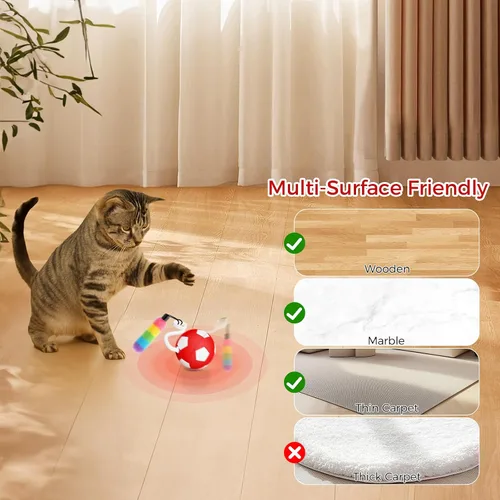 Miniatura 3 de VIWIK Juguetes interactivos para gatos de interior, juguete de bola de gatito activado por movimiento automático, juguetes de estimulación