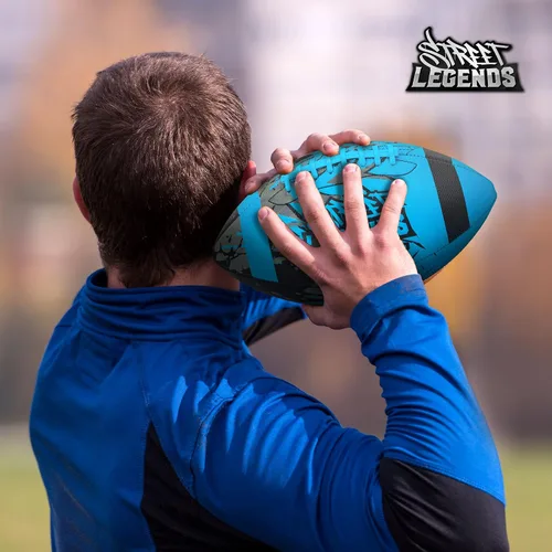 Miniatura 5 de Street Legends Fútbol Americano Juvenil, Balón de Fútbol Americano de Cuero Compuesto con Estampado de Grafiti Talla 8 - Incluye Bomba, Hecho