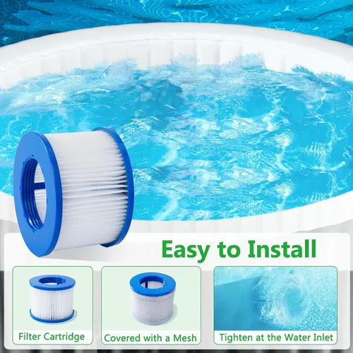 Miniatura 3 de Paquete de 6 cartuchos de filtro de repuesto para bañera de hidromasaje compatibles con todos los spa inflables (6 unidades)