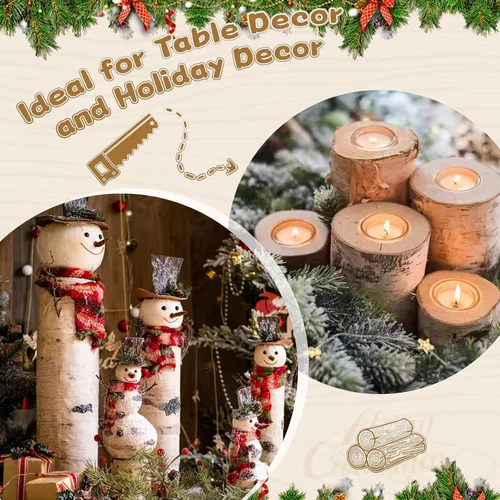 Miniatura 5 de Paquete de 12 troncos de abedul para decoración de chimenea, ramas de madera de abedul decorativas naturales
