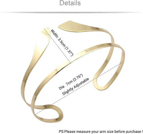 Miniatura 2 de QQ Fashion brazalete para el brazo abierto curvo de estilo egipcio